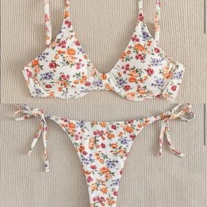 NWT SHEIN floral swimsuit (top & bottom)
